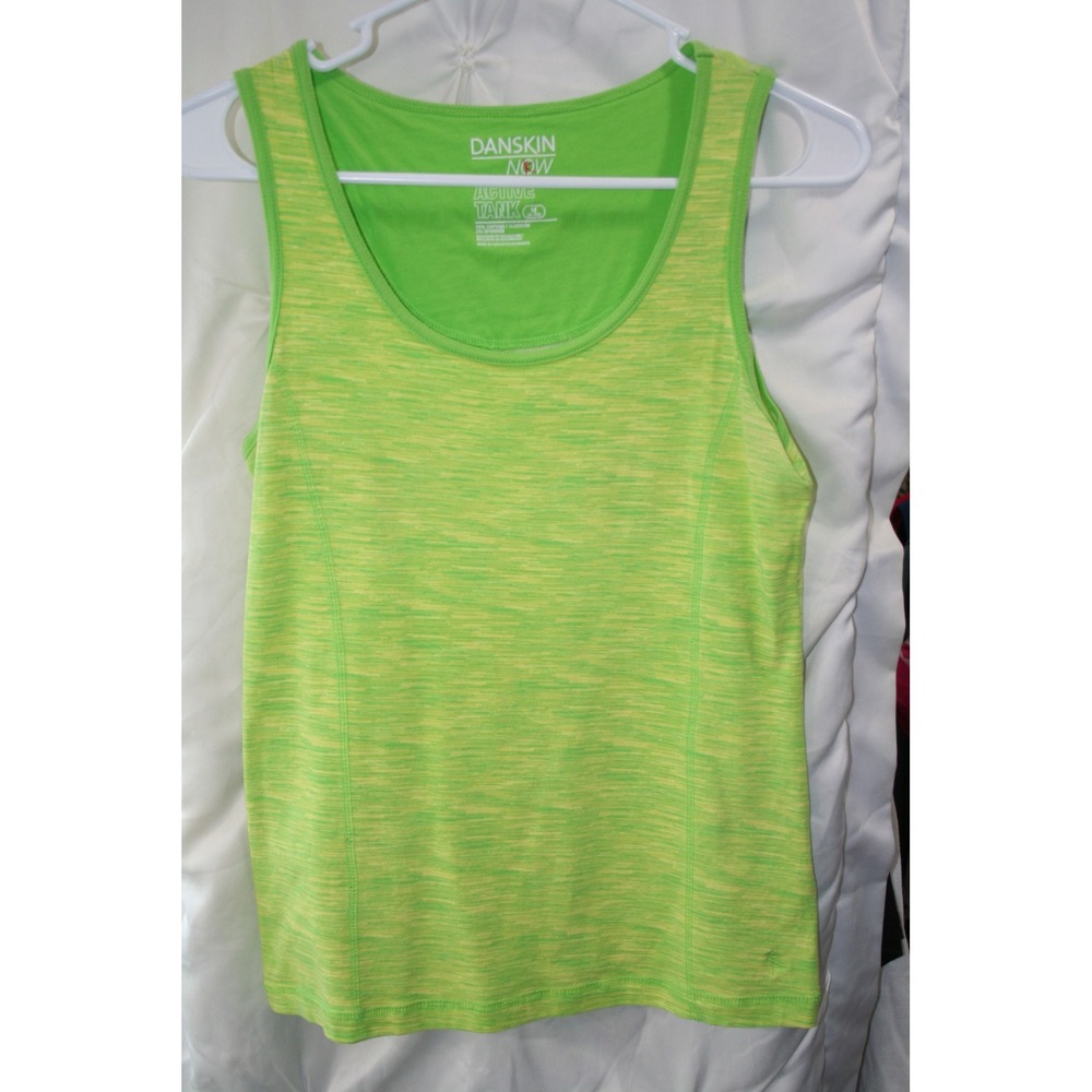 Danskin Now Active Tank Top Lime Green Space Dye Womens Medium DL22T007PH